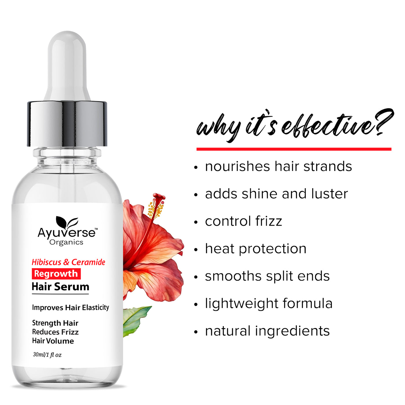 Ayuverse Organics Hibiscus And Ceramide Hair Regrowth Serum “Pack Of 2”