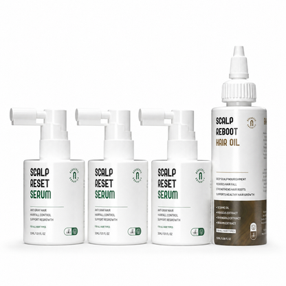 3 Scalp Reset Serum & 1 Scalp Reboot Hair Oil Combo