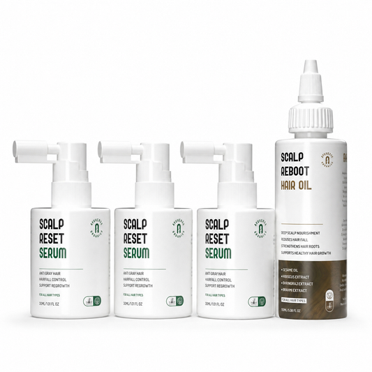 3 Scalp Reset Serum & 1 Scalp Reboot Hair Oil Combo
